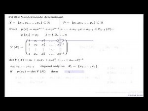 Tutorial Q104 -- Vandermonde determinant