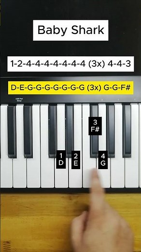 Baby Shark Easy Piano Tutorial #piano #pianotutorial #pianolessons