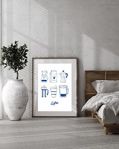 Printable Coffee Poster | Minimalist Digital Barista Coffee Tools Poster | Modern Living Room Kitchen Wall Art | Instant Download - Etsy