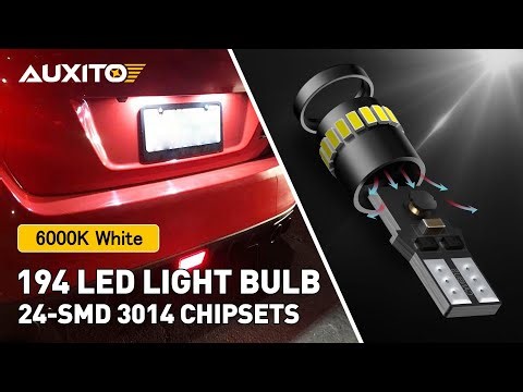 AUXITO 194 LED Bulb 6000K White for Car LED Interior Light License Plate Light Kit