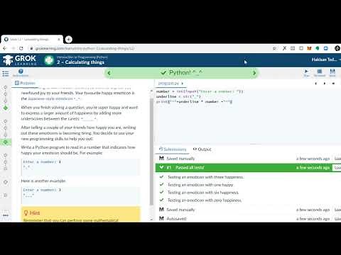Grok Learning: Introduction to Programming Python Walkthrough (Python Learning)