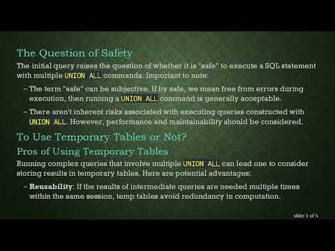 Is it Safe to Run a Lot of UNION ALL in One Query? Exploring SQL Performance