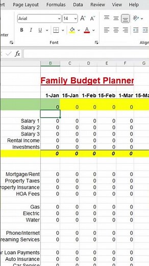 Family Budget Planner Excel