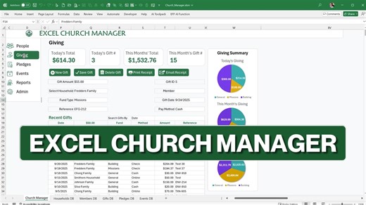 Excel isn’t just for budgets anymore — it can run your whole ministry. In this live training, I’ll show you how to manage members, giving, recurring pledges, and events with a free Excel-based Church Management System. ⚡ Start with a blank sheet → leave with a full system. 🔔 Don’t miss it — set your reminder today. Link is in the comments. 👇 #ChurchManagement #ExcelMadeEasy #ExcelApps #fblifestyle | Excel For Freelancers