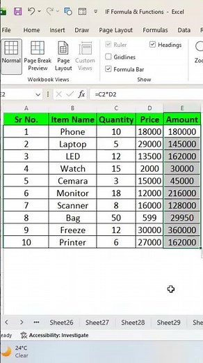 Basic to Advance Excel series - Excel Sum tips for number series #excelformula #exceltips #excel