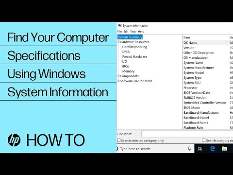 Find Your Computer Specifications Using Windows System Information | HP Computers | HP Support