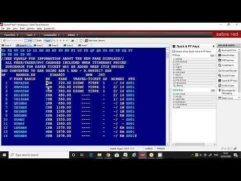 Sabre Training- Fare Quote (FQ) Analysis