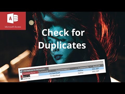 Check for duplicate entries in an Access database
