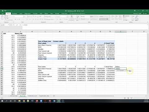Lab 2 calculate basal area in excel