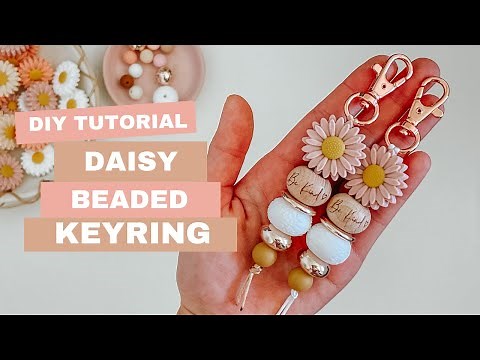 Easy Daisy Beaded Keyring Tutorial | DIY Flower Keychain | Silicone Beads