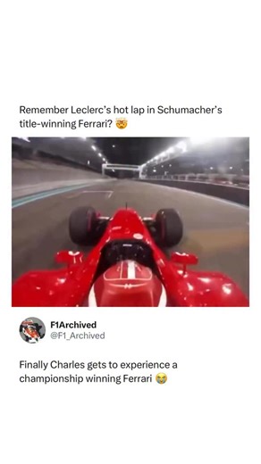@f1archived on Instagram: "Charles Leclerc drove Michael Schumacher’s championship winning Ferrari F2003 GA at the Abu Dhabi Grand Prix in 2023 during a demonstration run at Yas Marina Circuit, marking 30 years since Schumacher’s Formula 1 debut in 1991. Ferrari organized the outing as a tribute to Schumacher’s legacy with the team, pairing its current lead driver with the car that delivered Schumacher’s 6th world championship and Ferrari’s 5th consecutive constructors title, closing the most do