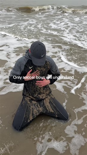 Going for a swim at the beach fully clothed hits different #beach #ootd #fyp #soccer #wetclothes