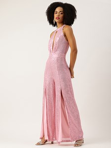 Buy Bebe Halter Neck Embellished Party Jumpsuit -  - Apparel for Women