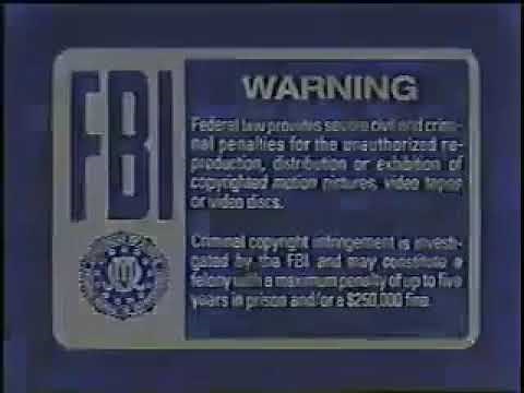 Blue FBI Warning Screens (2000-present) [VHS Capture]