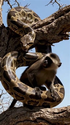 Monkeys vs Anacondas” When Titan Meets Serpent #pythonattack #animal #python #horse #wildliferescue