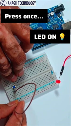 One Button = ON/OFF Toggle 🔥 Arduino Project #stem #arduino #Arduino projects #arduinoideas