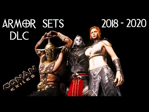 Conan Exiles | ALL DLC ARMOR SETS Released Between 2018 - 2020 (Main Stats Included)