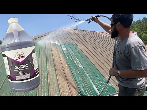 How to remove Oxidation on a Metal Roof (No Brushing Needed)