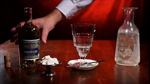 ALANDIA Absinthe Spoon and Glass Set Pontarlier | Absinthe Glass with Reservoir | Stainless Steel Absinthe Spoon