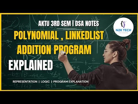 Polynomial Addition Using Linked List 🔥 | C Program & Explanation | DSA Notes AKTU #aktu #youtube