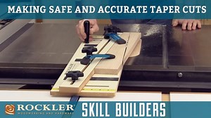 A taper cut is a rip cut that is made at an angle across the work piece. Learn how to use a taper cutting jig to make safe and accurate taper cuts with your table saw. The Rockler Taper / Straight Line Jig makes it safe and easy to make taper cuts using your table saw. Rockler Taper Jig: https://www.rockler.com/taper-straight-line-jig | Rockler Woodworking and Hardware