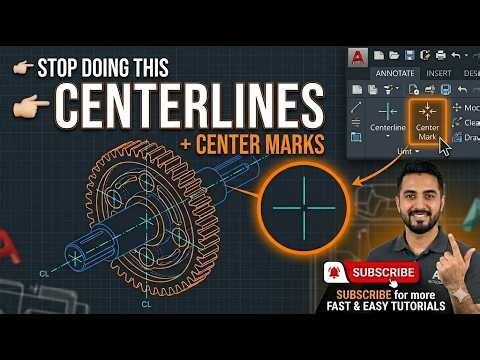 Inserting Centrelines and Centre Marks (AutoCAD)