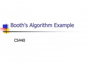 Booth's Algorithm Example - SlideServe