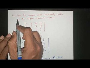 Unique Fixed Probability Vector for Regular Stochastic Matrix: Example 3