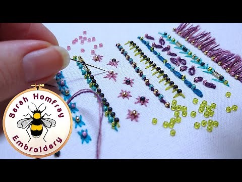 Adding sparkle and texture to your hand embroidery with beads! Bead embroidery designs tutorial