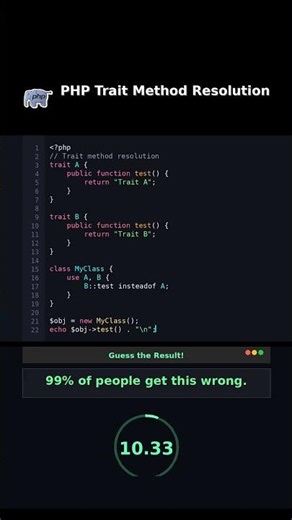 PHP Trait Method Resolution #php54