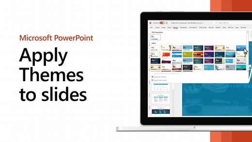 Add color and design to your slides with Themes