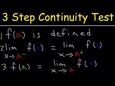 3 Step Continuity Test, Discontinuity, Piecewise Functions & Limits | Calculus