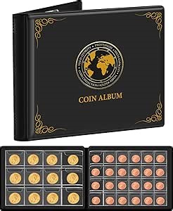 Collection Supplies for Collectors, 300 Pockets Collecting Folder Album With PVC Free Sleeves for 20/25/27/30/38/46mm. Coin Book Holder Storage Organizer Case (Black)