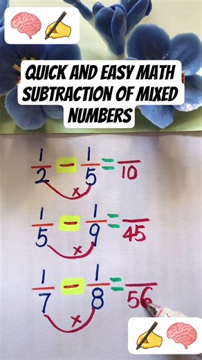 quick and easy math subtraction of mixed numbers #math #mathematics #education #shortsfeed #shorts
