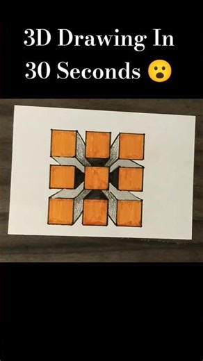 Simple 3D Drawing 🤩 | 3D Trick Art 🫣 #shorts