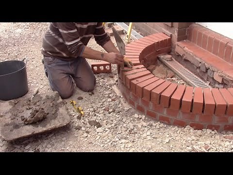 Bricklaying How to build a curved brick step