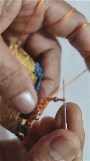 Double colour simple krosha kuchu #ಸೀರೆಕುಚ್ಚು #shorts #vasanthihomeart