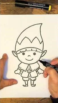 I'm learning to draw a Santa's elf 🧚‍♂️🧚‍♂️🧚‍♂️ #easydrawing #baby #school