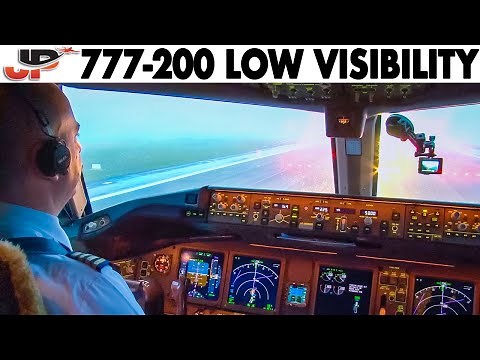 Piloting BOEING 777 in Low Visibility | Cockpit Views