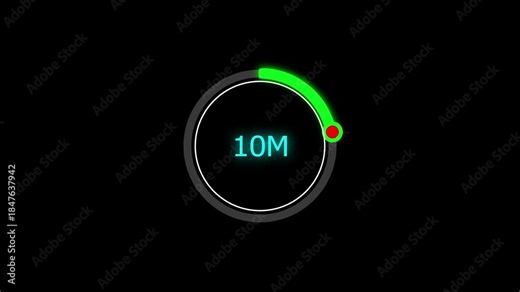 10 Meter Glowing line Letter Icon animation. Distance Counter Circular Meter Progress Animation. 10 Meter Glowing line Letter Icon animation. and creating a stunning 4k video.