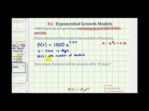 Exponential Function Application (y=ae^(kt)) - Bacteria Growth