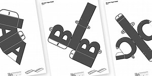 3D Display Letters Paper Models Blank