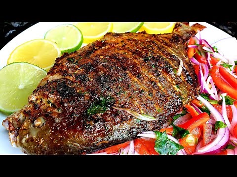 How to Grill a Tasty Whole Pompano Fish | Oven Grilled Pompano Fish
