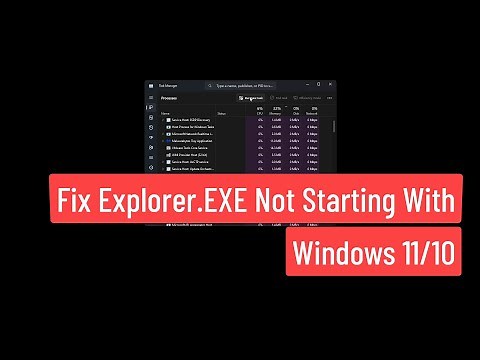 Fix Explorer.EXE Not Starting With Windows 11/10