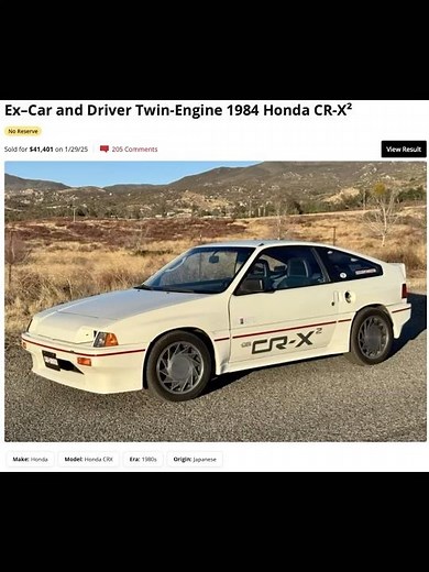 SOLD twin engine Honda CRX