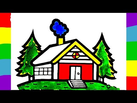 House Drawing| House colouring for kids| Colouring house| Easy house drawing