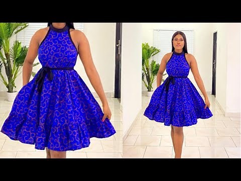 How to Cut and sew this Simple Circle Dress with Halter Neckline.