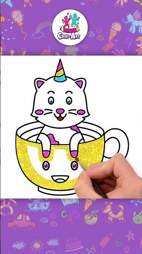 🐱How To Draw Cat! 🎨 Easy And Cute Drawing For Kids #shorts #drawing #forkids #chikidoodle