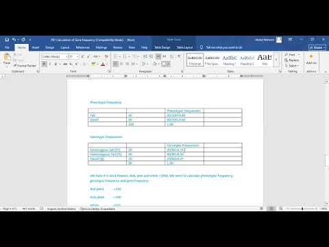 Calculation of gene frequency and genotypic frequency