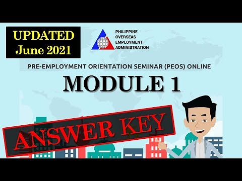 PEOS ANSWER KEY Module 1 | Updated June 2021 | Pre-Employment Orientation Seminar